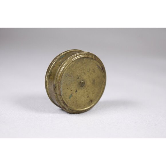 Antique American Waltham Watch Co. brass box, watch parts storage box, flat ring - Picture 4 of 10